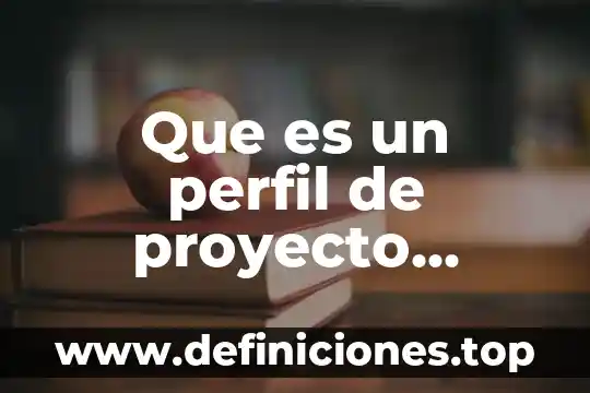 Que es un indicador en un proceso productivo 4 Que es un perfil de proyecto productivo