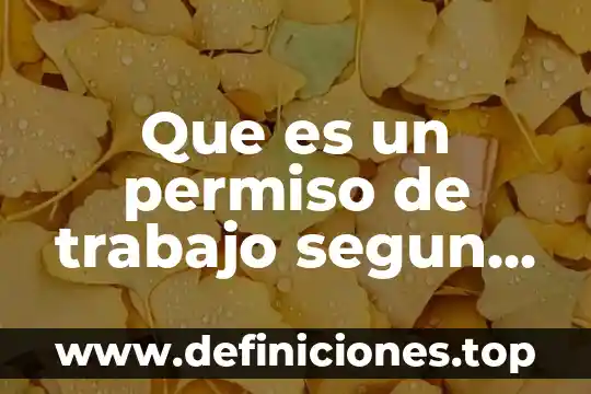 Que es un permiso de trabajo segun la stps