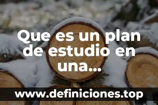 Que es un plan de estudios por asignatura 5 Que es un plan de estudio en una universidad