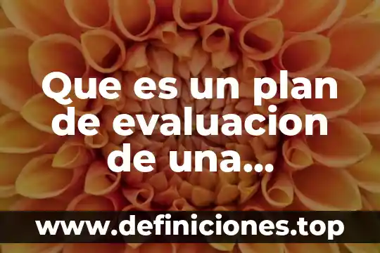 Que es plan tactico de una escuela 4 Que es un plan de evaluacion de una empresa