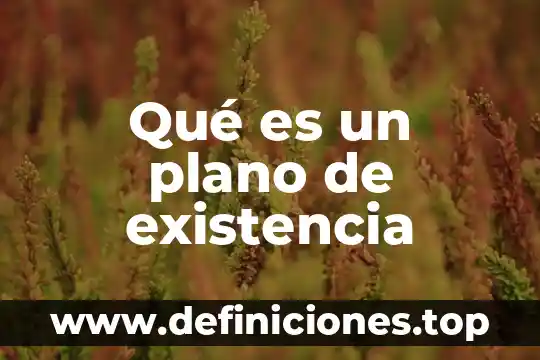 Qué es un plano de existencia