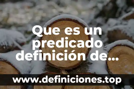 Que es un predicado definición de diccionario