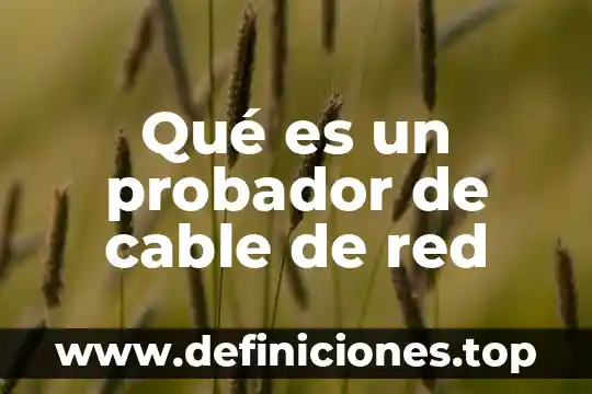 Que es cuenta cable 7 Qué es un probador de cable de red