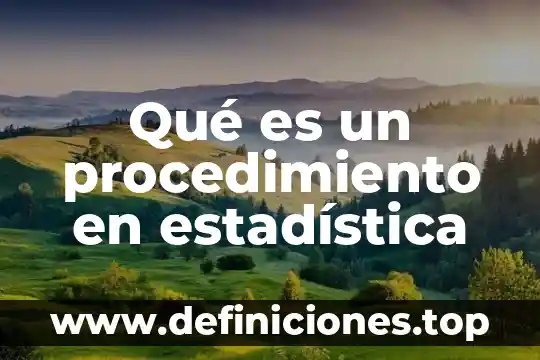 Qué es un procedimiento en estadística