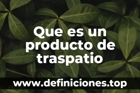 Que es demostracion de producto 6 Que es un producto de traspatio