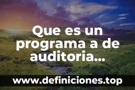 Agua alcalina ionizada que es 5 Que es un programa a de auditoria general