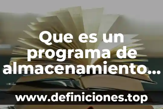 Que es un programa de almacenamiento en info