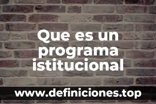 Que es crack de un programa 5 Que es un programa istitucional