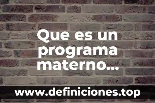 Que es incrementar los recursos 6 Que es un programa materno infantil