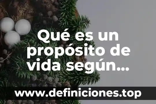 Qué es un propósito de vida según algunos autores