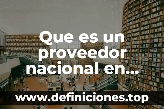 Que es ser un proveedor estrategico 3 Que es un proveedor nacional en contabilidad
