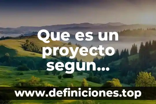 Que es un proyecto segun velazuqez y frola