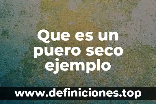 Que es un puero seco ejemplo