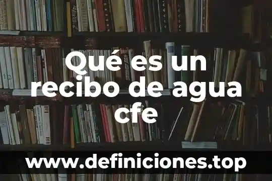 Qué es un recibo de agua cfe