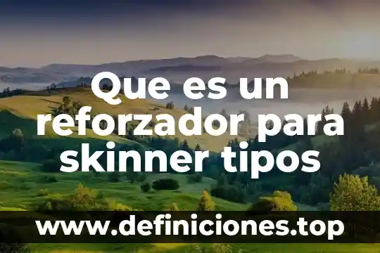 Que es un reforzador para skinner tipos