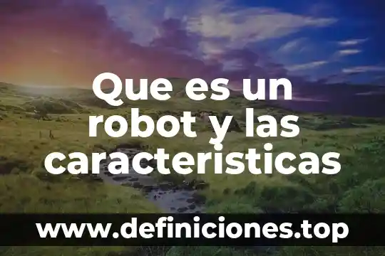 Que es un robot y las caracteristicas