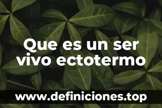 Que es un ser vivo ectotermo