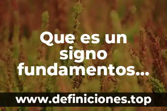 Que es un signo fundamentos teoricos del diseño