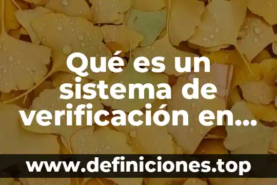 Proceso de verificación que es 5 Qué es un sistema de verificación en mercado
