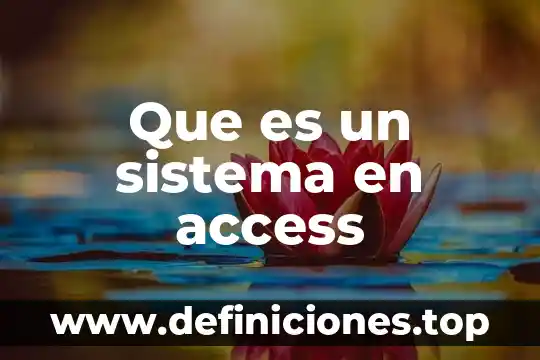 Que es una comando access 5 Que es un sistema en access