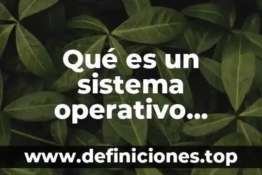 Que es una afluente en el sistema circulatorio humano 3 Qué es un sistema operativo general