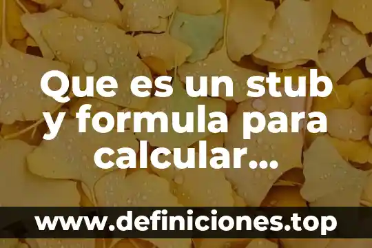 Que es un stub y formula para calcular longitud electrica