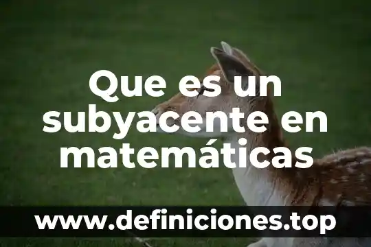 Qué es la inflación no subyacente en México 5 Que es un subyacente en matemáticas