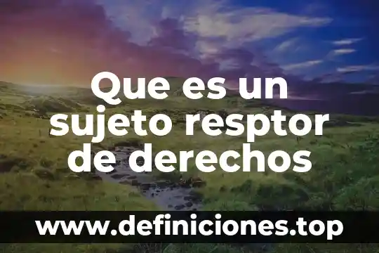 Que es sujeto elemento del conocimiento 8 Que es un sujeto resptor de derechos