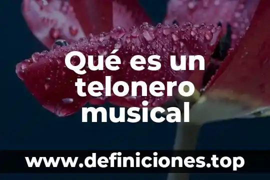 Que es una nota musical 8 Qué es un telonero musical