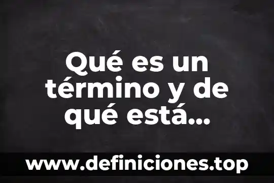 Qué es un término y de qué está compuesto