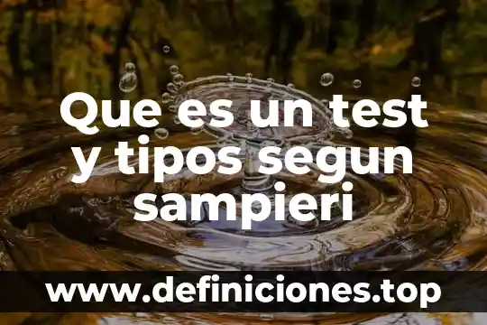 Que es un test y tipos segun sampieri