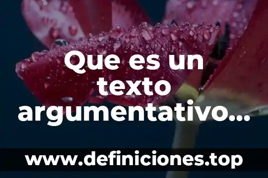 Que es un texto argumentativo y un texto descriptivo