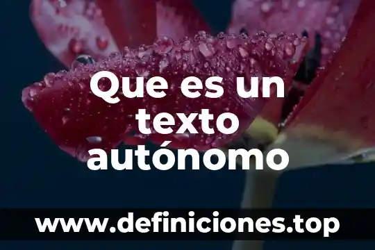 Que es un texto autónomo
