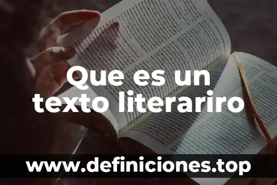 Que es un texto literariro