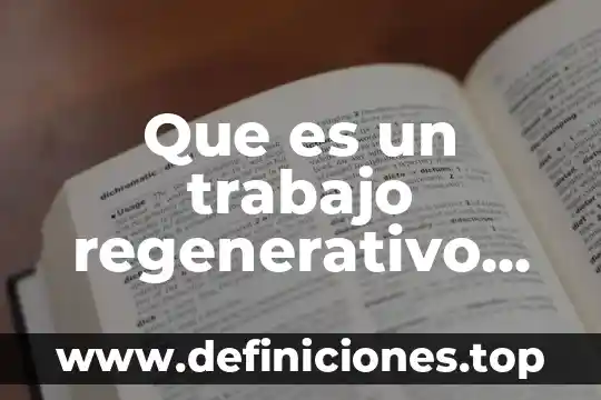 Que es barajar a una persona 6 Que es un trabajo regenerativo en deportes