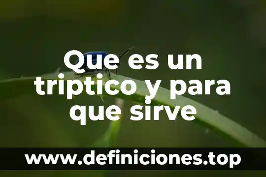 En tríptico que es la constitución en primaria 3 Que es un triptico y para que sirve