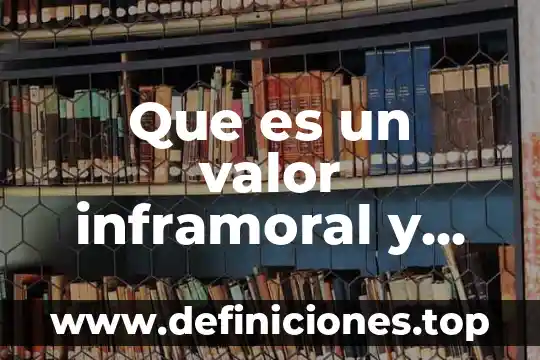 Que es el valor economico de un bien 7 Que es un valor inframoral y ejemplos