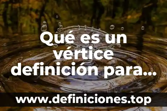 Qué es un vértice definición para niños