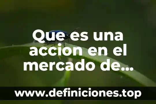 Que es una accion en el mercado de valores