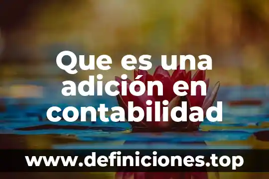 Que es una adición en contabilidad