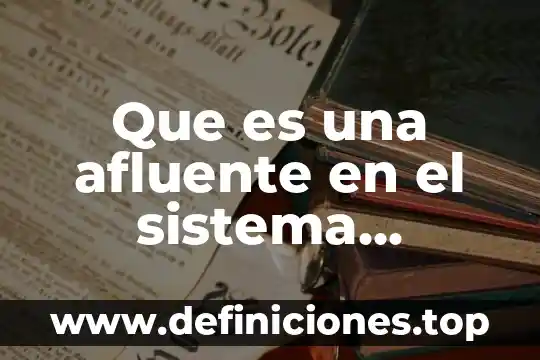 Qué es un sistema operativo general 8 Que es una afluente en el sistema circulatorio humano
