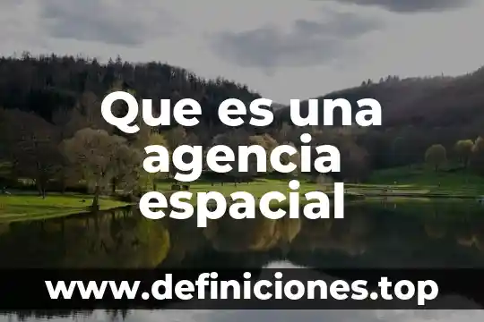 Que es una agencia espacial