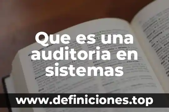 Que es una auditoria en sistemas