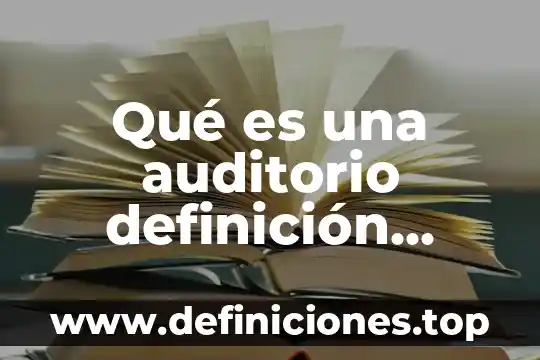 Qué es una auditorio definición según autores