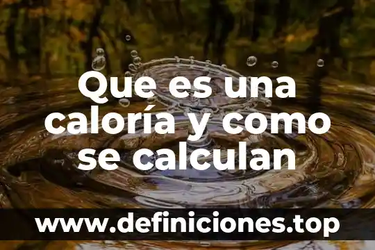 A posteriori que es 8 Que es una caloría y como se calculan