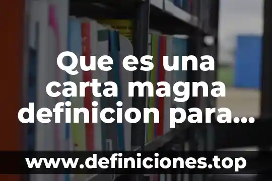 Que es una carta magna definicion para preescolar