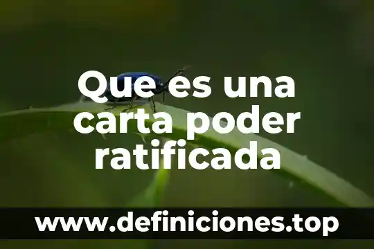 Que es una carta poder ratificada