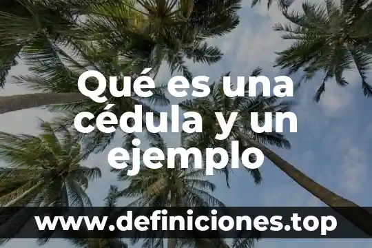 Qué es una cédula y un ejemplo