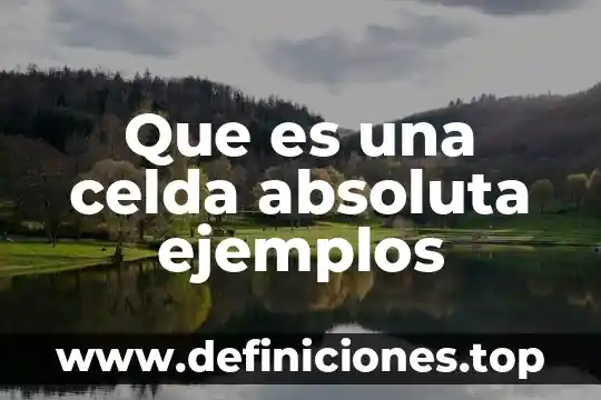 Que es una celda absoluta ejemplos