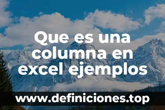 Que es una columna en excel ejemplos